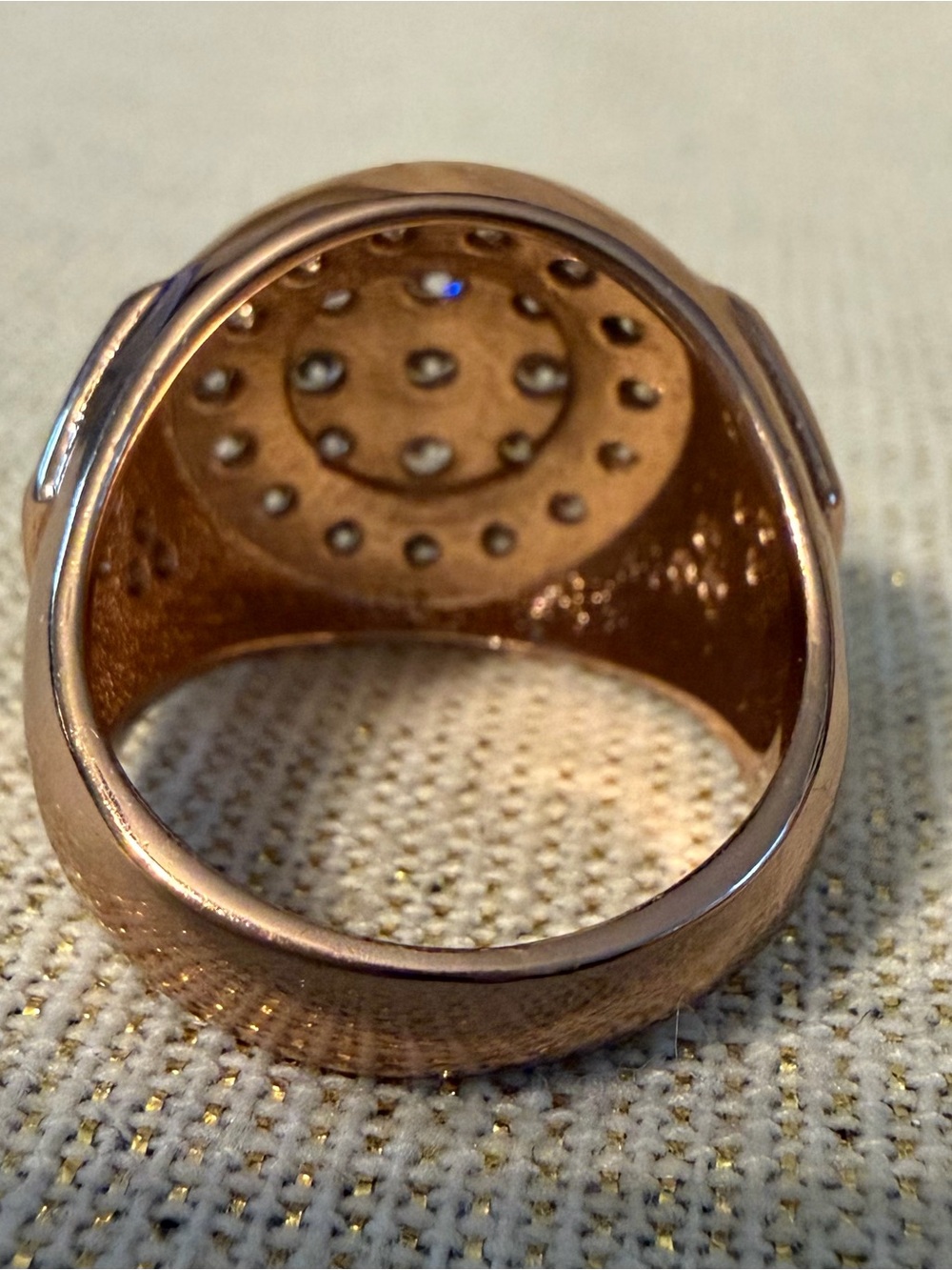 Rose Gold Cubic Zirconia Cluster Ring - Men’s Jewelry Size 8.5 - Picture 3 of 7